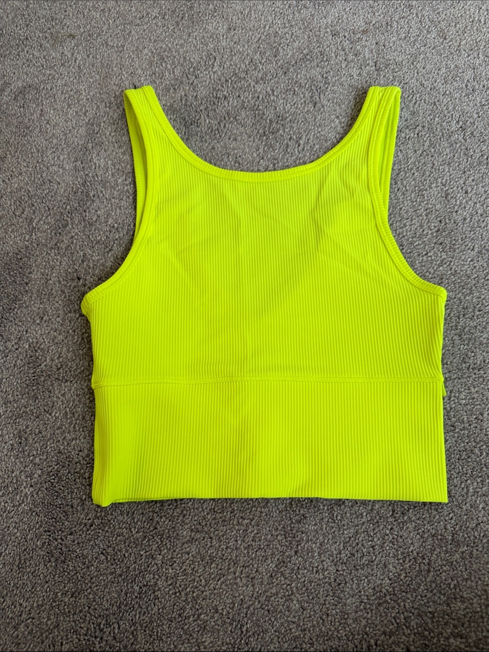 Lululemon - Women's Neon Yellow Ribbed Tank Crop Top